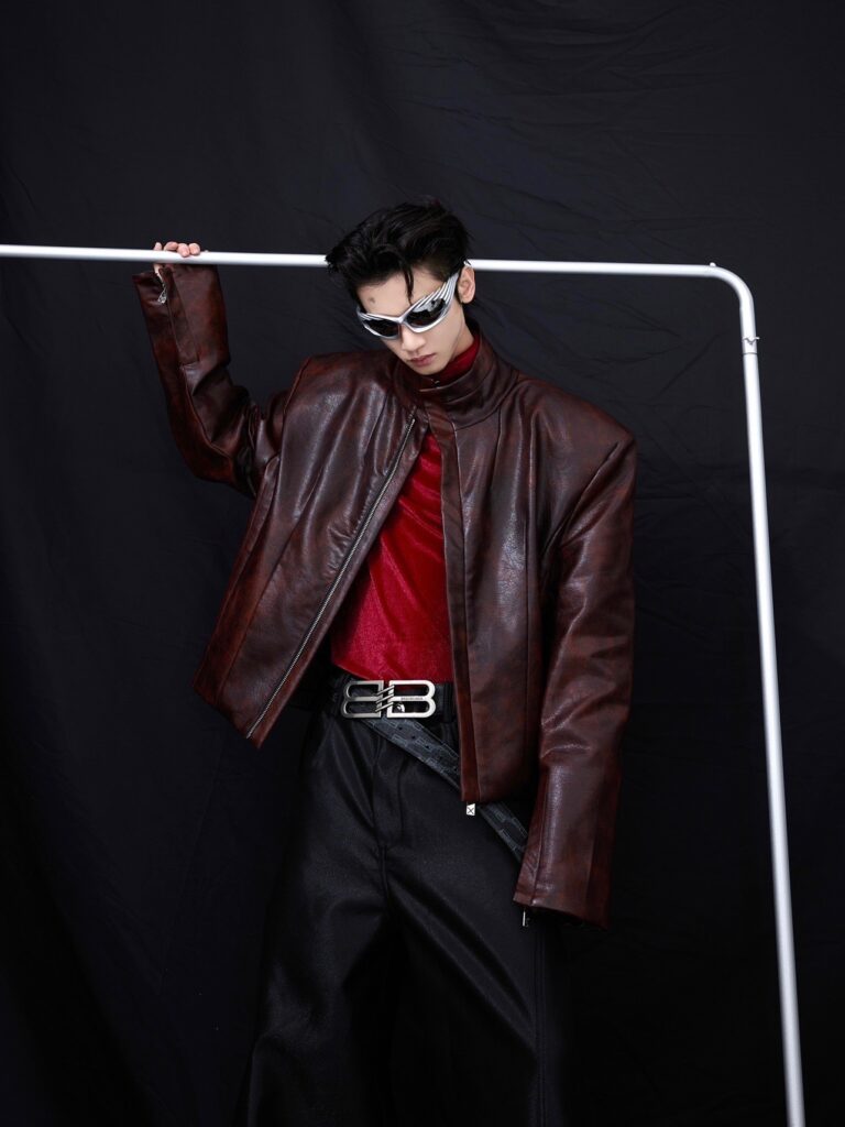 Coat Stand Collar Short Motorcycle Clothing Men