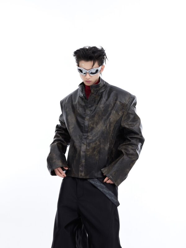 Coat Stand Collar Short Motorcycle Clothing Men - Image 17