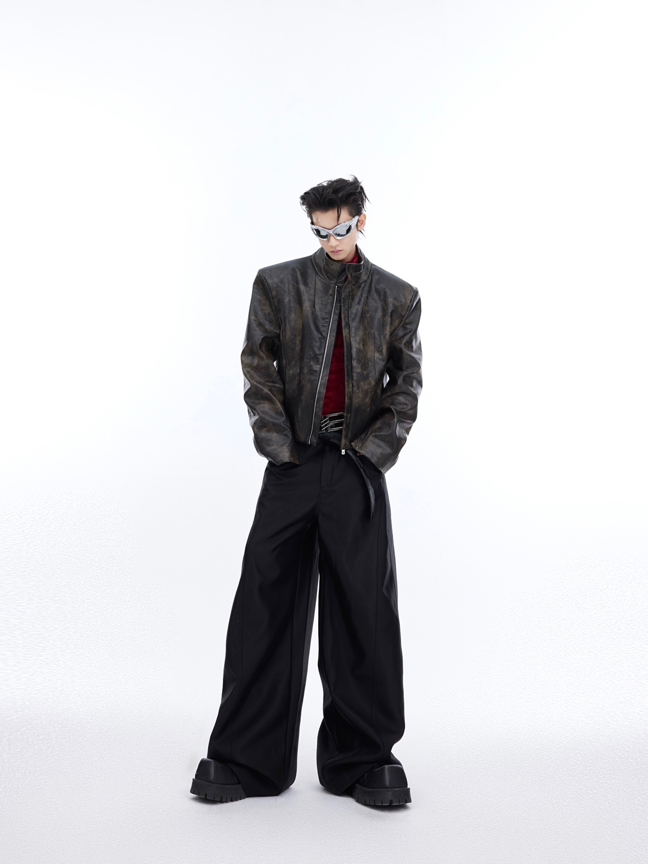 Coat Stand Collar Short Motorcycle Clothing Men - Image 15