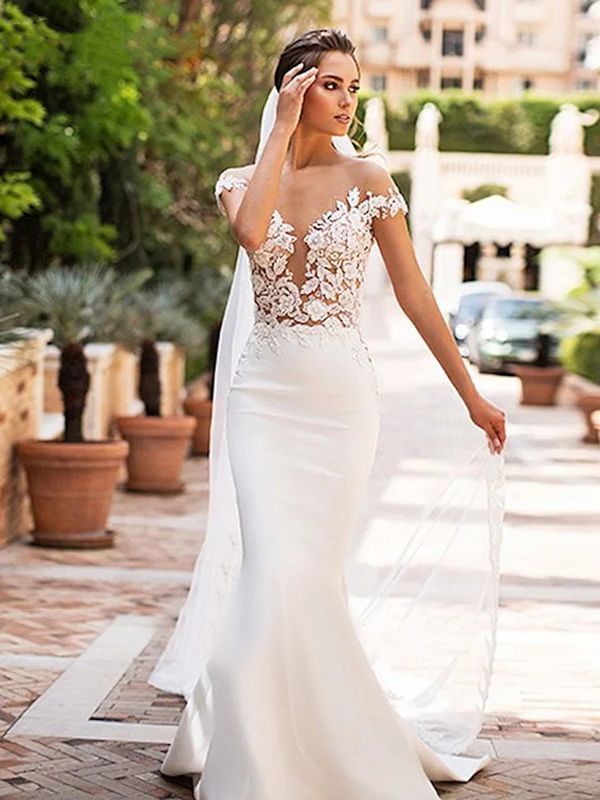 Wedding Deep Collar Women's Hollow Fishtail Dress - Image 8