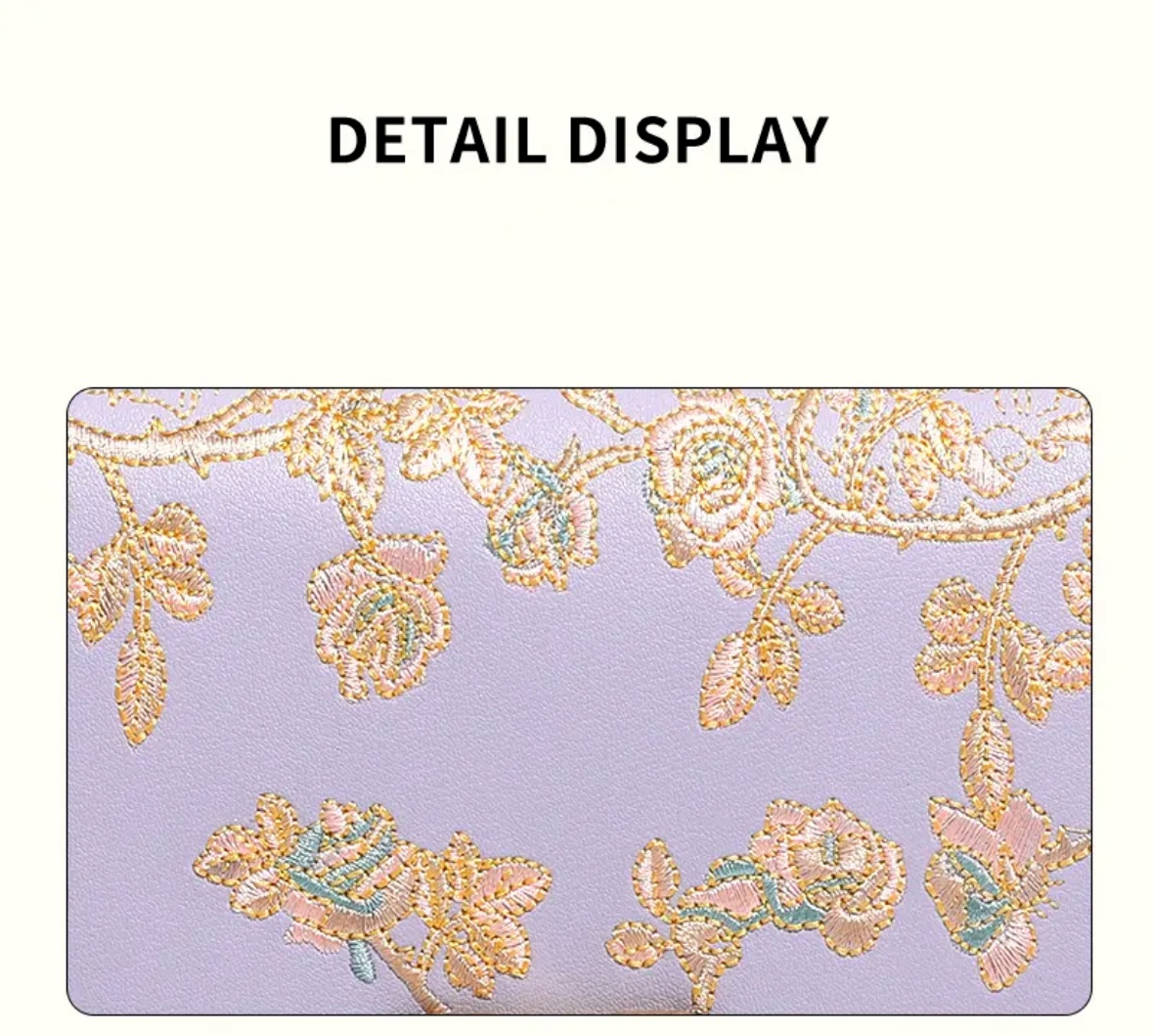 Cowhide Embroidery Ladies Bamboo Handbag - Image 9