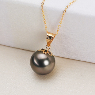 Black Pearl 18K Gold Pendant S925 Silver Necklace Female - Image 7