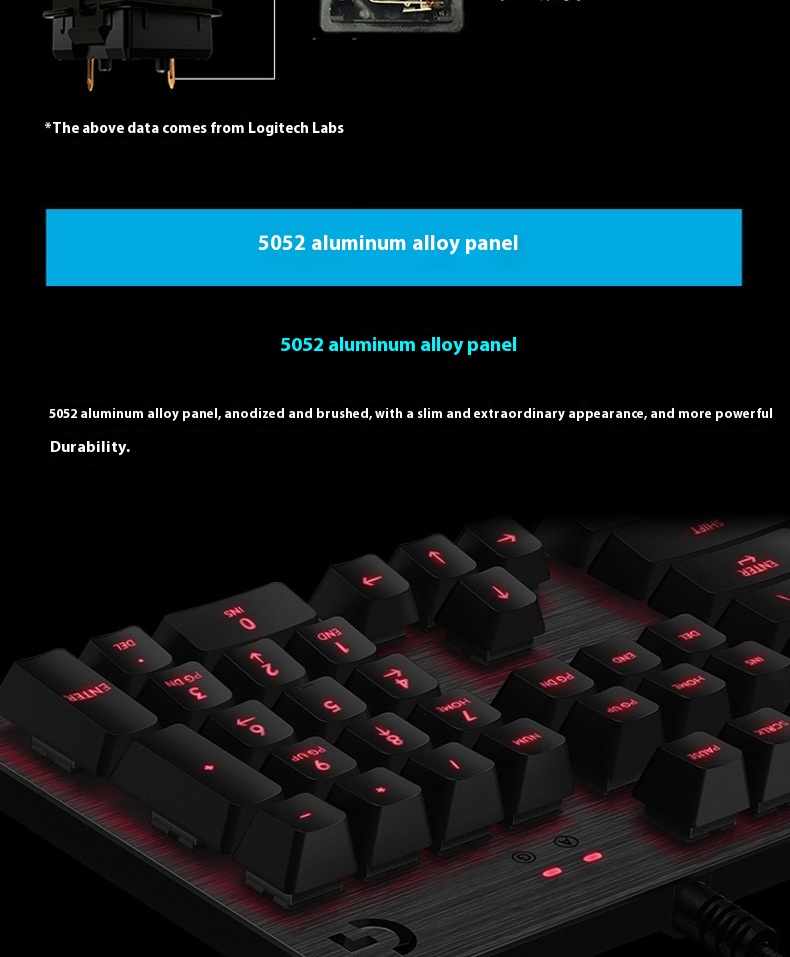 G413 Gaming Electronic Sports Mechanical Keyboard Desktop Backlight 104 Key Metal Panel - Image 18