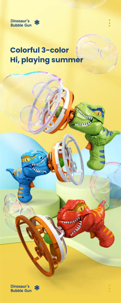 Fan Dinosaur Bubble Machine Bubble Blowing Toy Children's Handheld Bubble Machine New Cartoon Blowing Bubble Gun Toy Gift