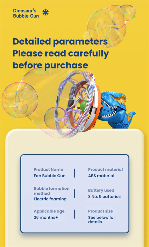 Fan Dinosaur Bubble Machine Bubble Blowing Toy Children's Handheld Bubble Machine New Cartoon Blowing Bubble Gun Toy Gift