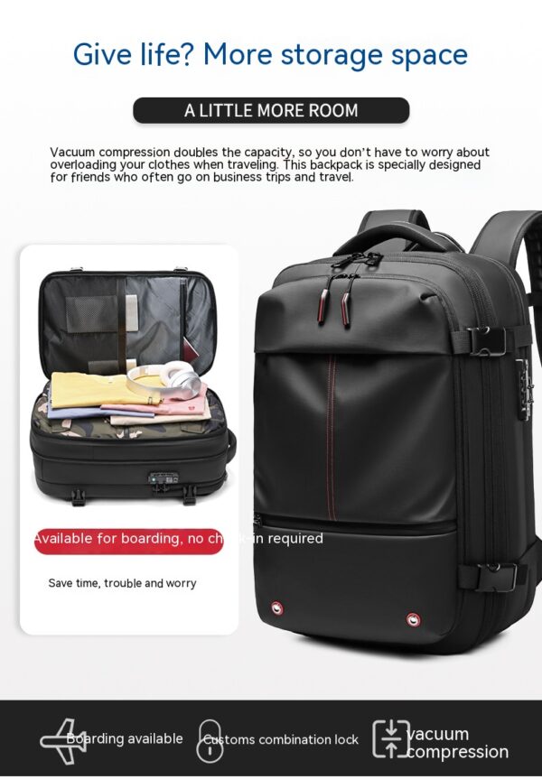 Travel Backpack Men's Business Multifunction Computer Bag Vacuum Compression Large-capacity Backpack - Image 13
