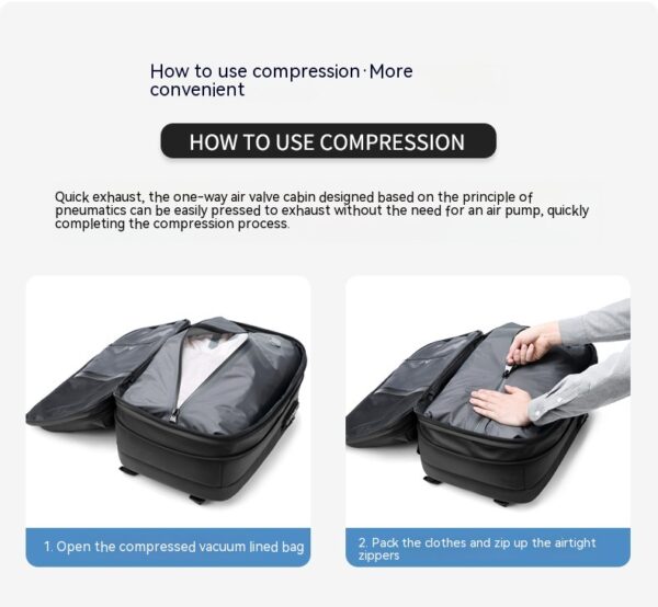 Travel Backpack Men's Business Multifunction Computer Bag Vacuum Compression Large-capacity Backpack - Image 23