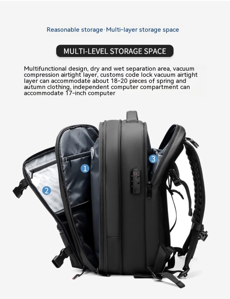 Travel Backpack Men's Business Multifunction Computer Bag Vacuum Compression Large-capacity Backpack