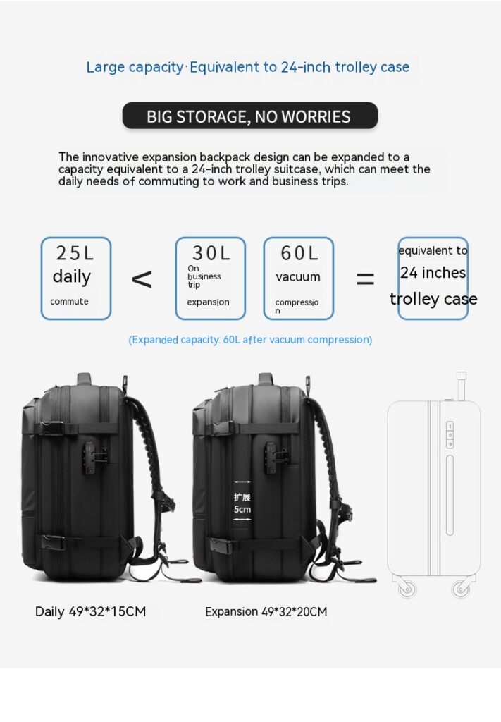 Travel Backpack Men's Business Multifunction Computer Bag Vacuum Compression Large-capacity Backpack