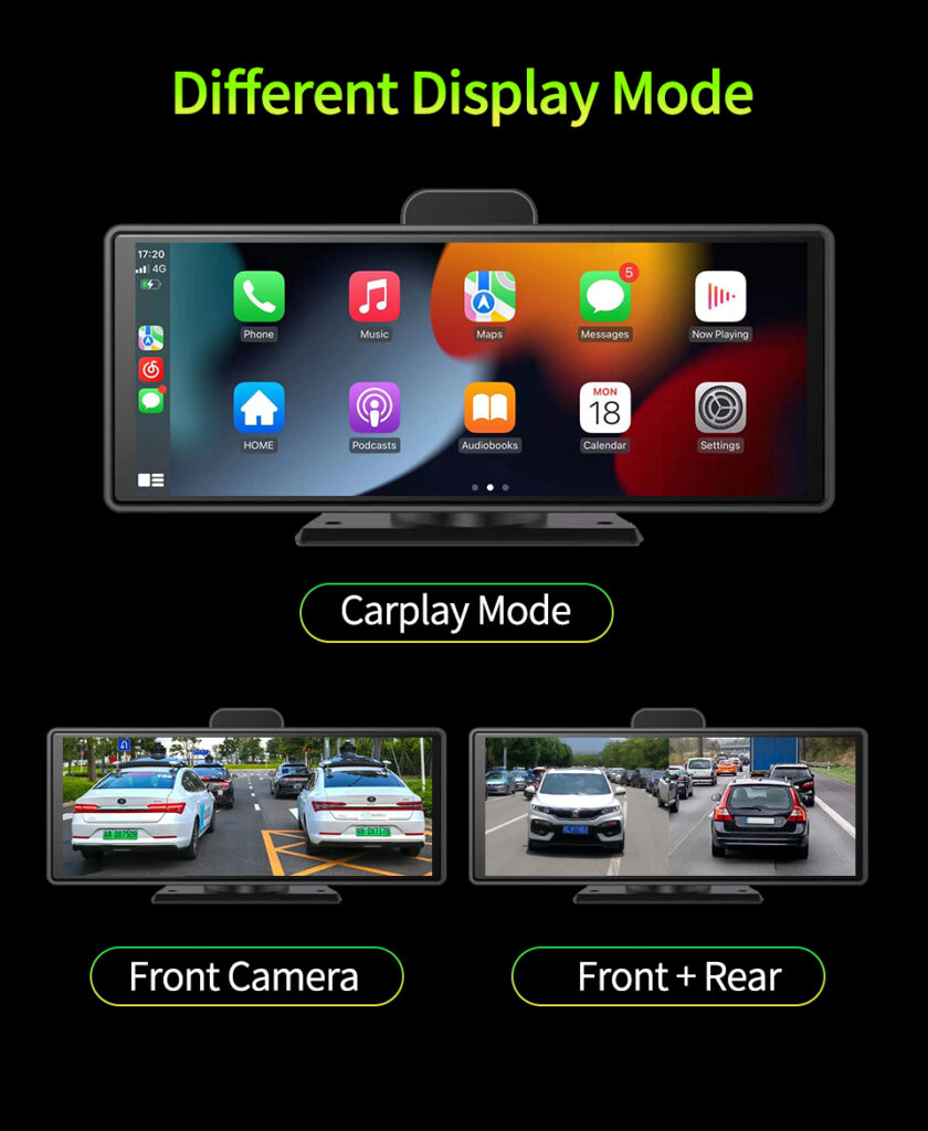 Smart Screen Front And Back Dual Recording 1080P Streaming Media Mobile Phone Projection Carplay Recorder