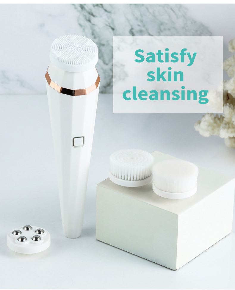 4 In 1 USB Rechargeable Electric Facial Cleansing Brush Soft Skin Care Portable Massager Face Brush Deep Cleaning Device - Image 11