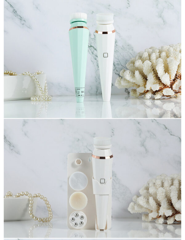 4 In 1 USB Rechargeable Electric Facial Cleansing Brush Soft Skin Care Portable Massager Face Brush Deep Cleaning Device - Image 8