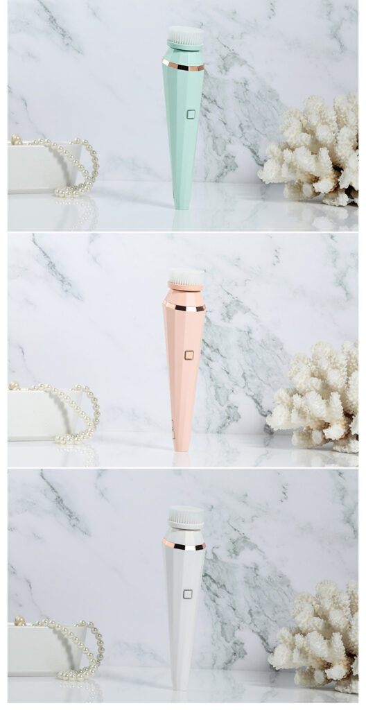 4 In 1 USB Rechargeable Electric Facial Cleansing Brush Soft Skin Care Portable Massager Face Brush Deep Cleaning Device