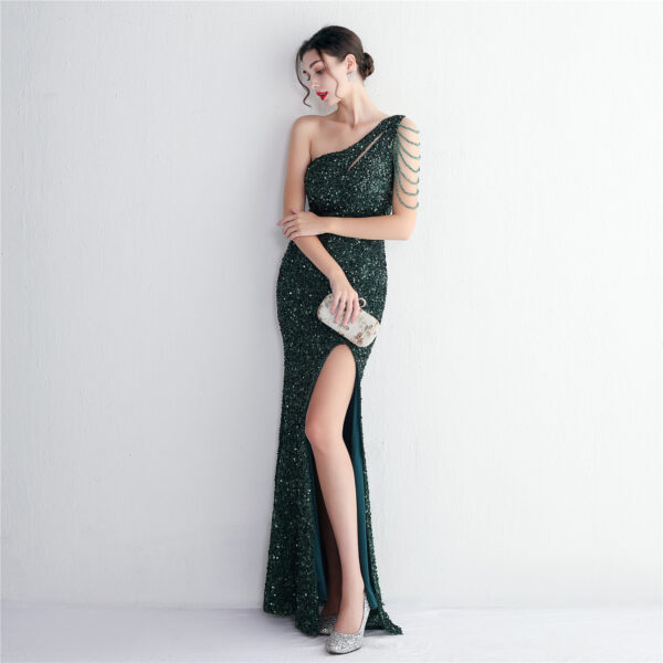 19533  Handmade Sequin Craft Beaded One-shoulder Fishtail Skirt - Image 41