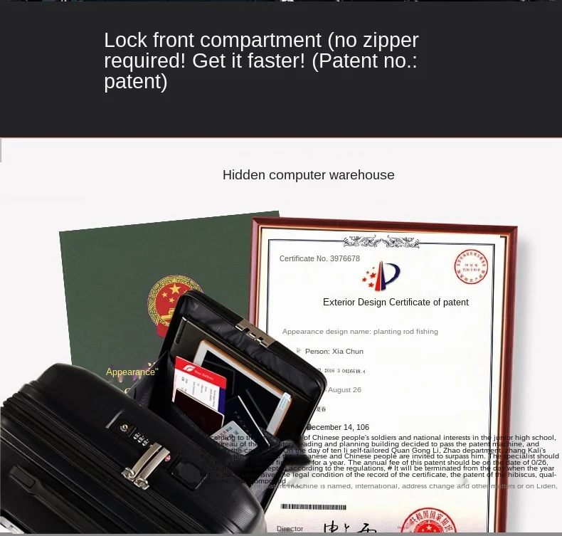 Multifunctional Computer Luggage Aluminum Frame