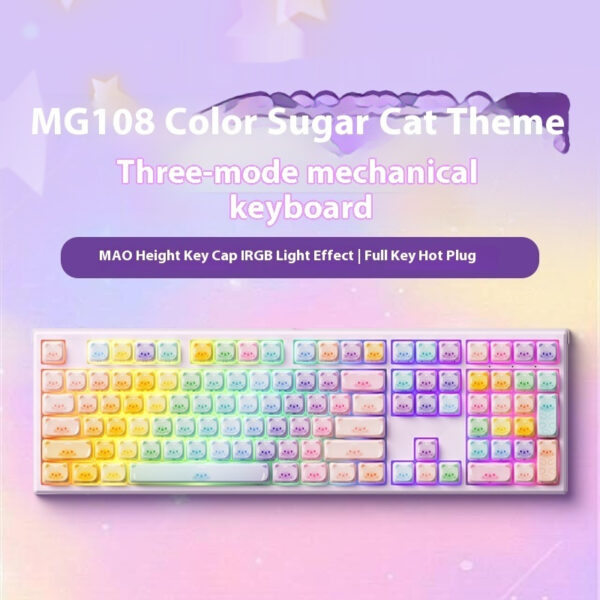 Colored Sugar Cat Mechanical Keyboard The Third Mock Examination Bluetooth - Image 5