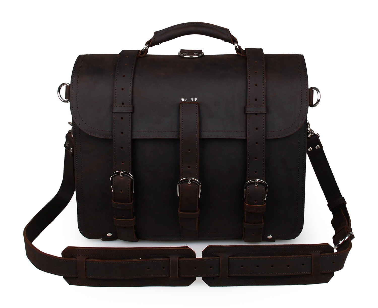 Leather bag leather bag wholesale cool crazy horse men Shoulder Messenger Bag 7072 - Image 4