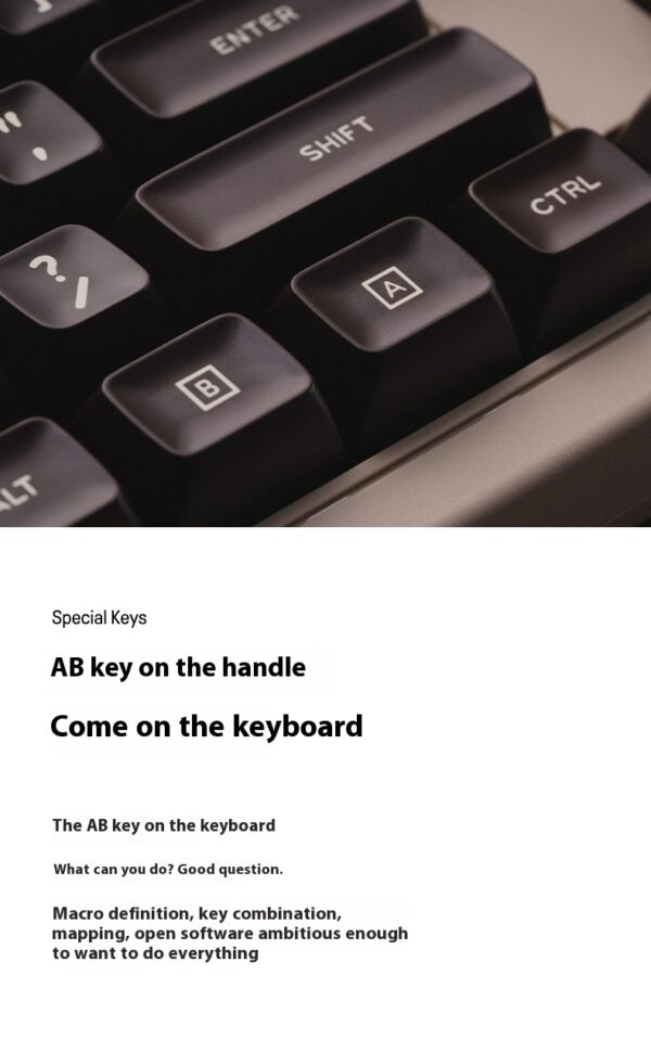 Retro Mechanical Gaming Keyboard Wireless Bluetooth With Rocker - Image 7