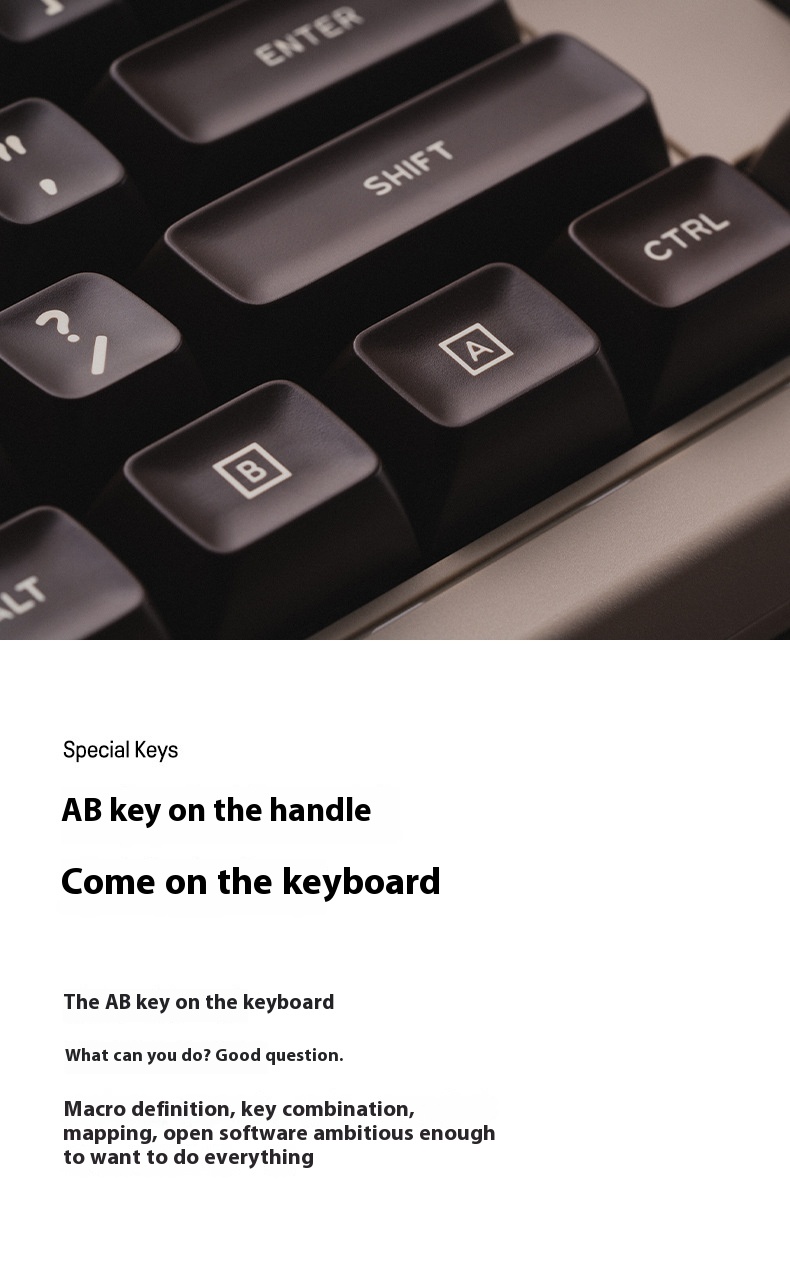 Retro Mechanical Gaming Keyboard Wireless Bluetooth With Rocker - Image 7