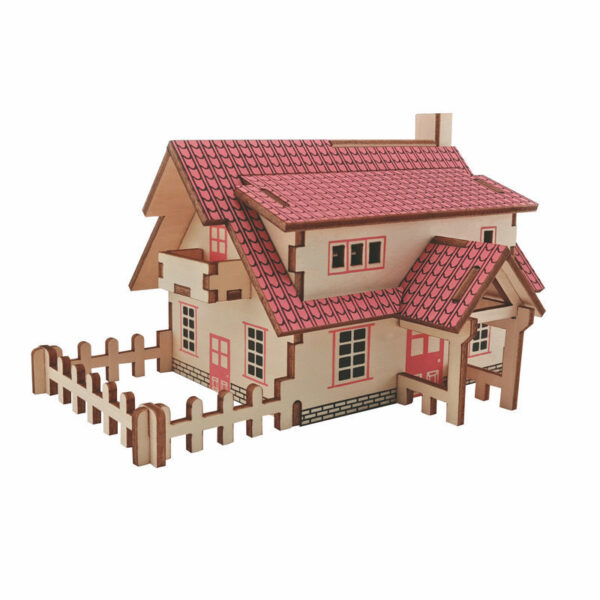 Wooden 3D puzzle children's house model - Image 3