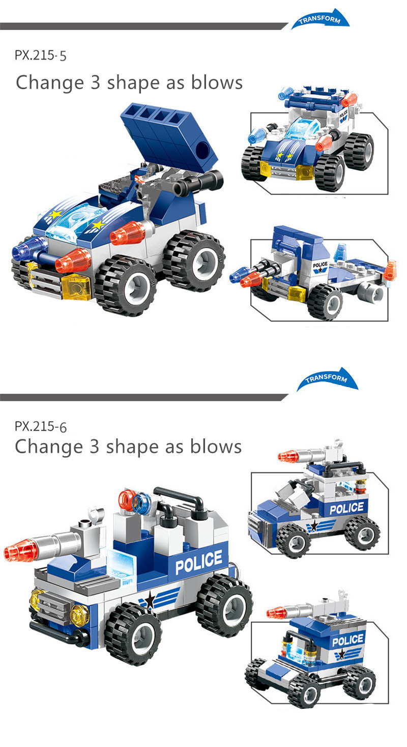 762Pcs Robot Car City Police Building Blocks Set - Image 4