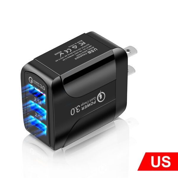 3usb mobile phone charger with blue LED - Image 10