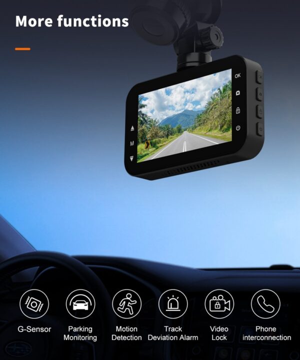 Dash Cam Front And Rear Car Camera Dual Dashcam 1080P FHD - Image 4