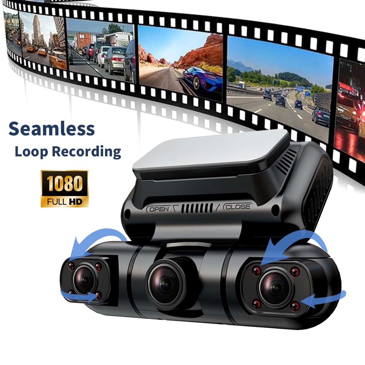 Hainatech 360 Degree View 4 Channel Dash Cam Front And Rear Inside Left Right, Dash Camera For Cars, Built-in GPS WiFi Night Vision, 24  7 Recording Parking Mode Monitor, Free 128G Card - Image 4