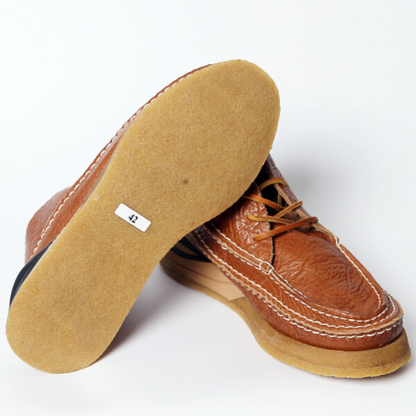 Men's Cowhide Vintage Handmade Stitching Square Head Workwear Leather Shoes - Image 4