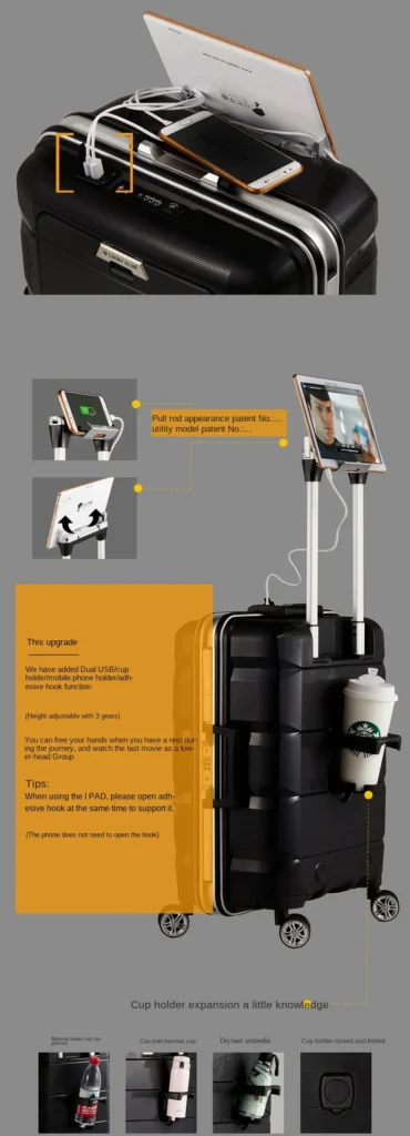 Multifunctional Computer Luggage Aluminum Frame