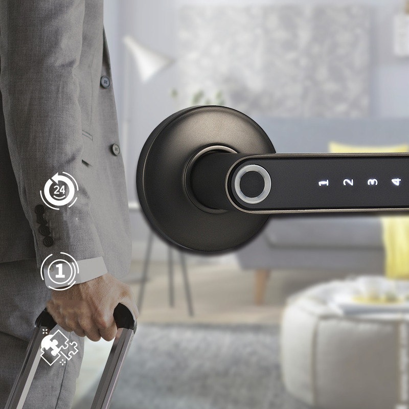 Smart Lock Fingerprint Password Electric Digital Lock  Alloy Keyless Security Door Handle For Home - Image 11