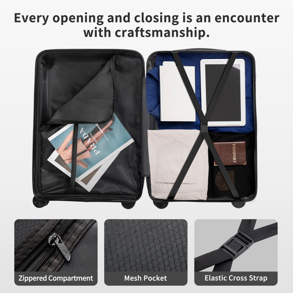 Non-TSA Customs Lock 3-in-1 PP Trolley Case, 20in, 24in, 28in, PP, Dark Gray - Image 16