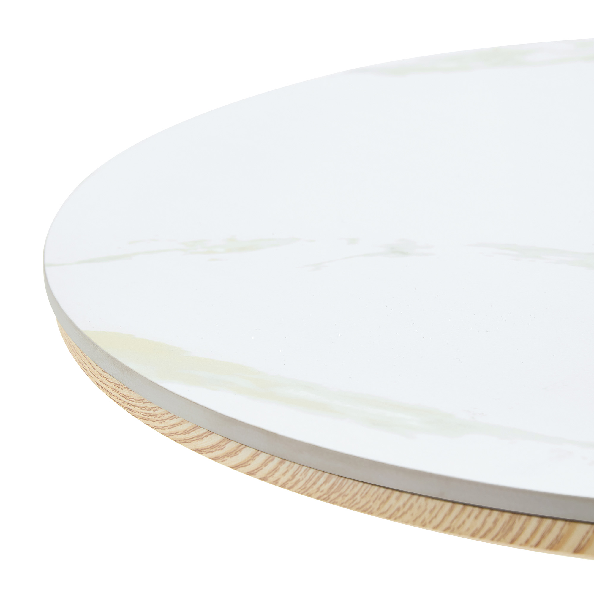 Rock Slab Circular Tabletop Non Adjustable  39.5 Inches High  Bar Table, Bar Table With Gold Legs And Base  White Gold - Image 8