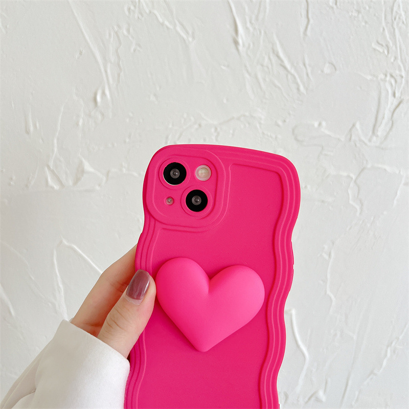 Wavy Edge Suitable For Mobile Phone Case Silicone Three-dimensional Love Ball Chain - Image 5