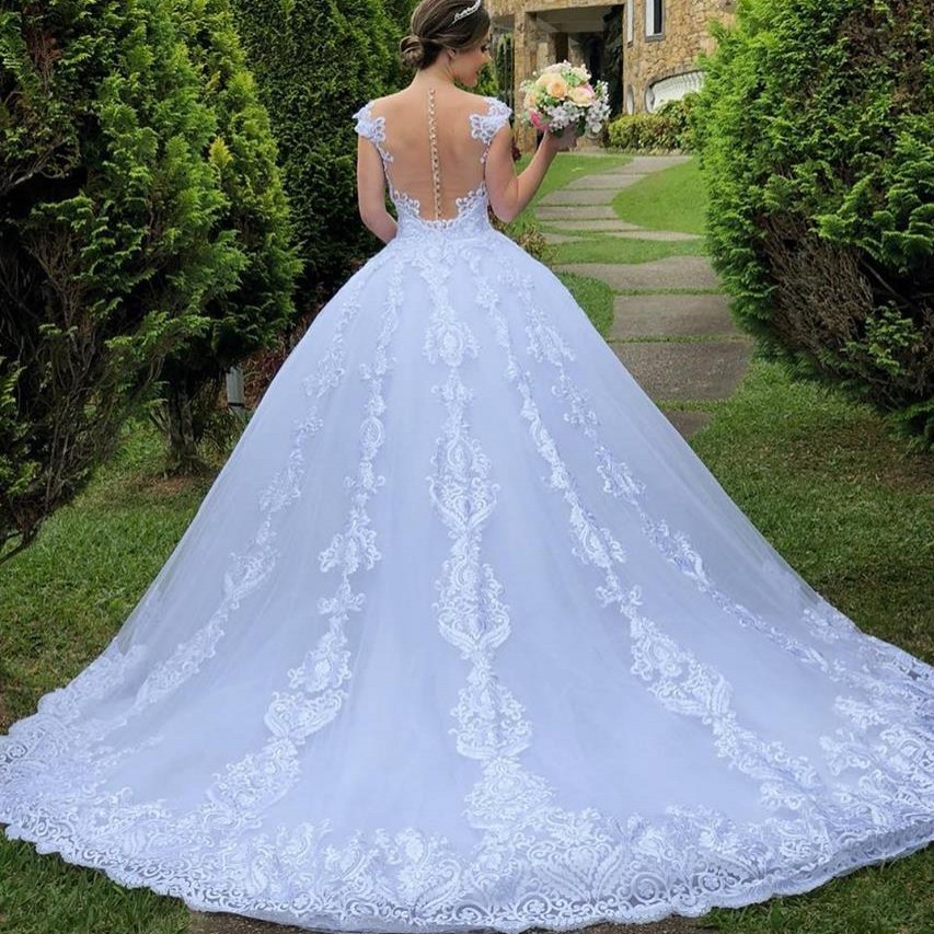 Wedding Dress White Vintage Lace Wedding Dress - Image 1