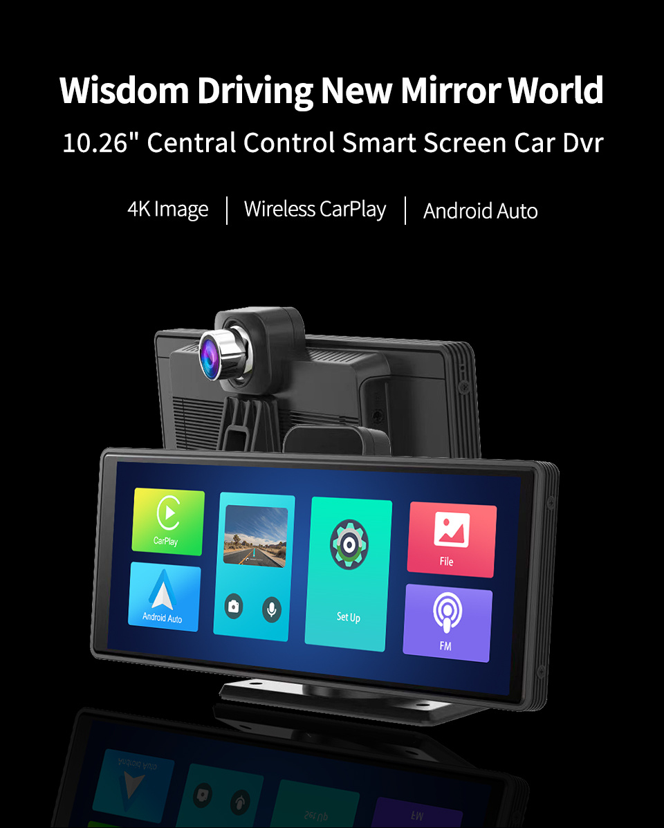 Smart Screen Front And Back Dual Recording 1080P Streaming Media Mobile Phone Projection Carplay Recorder - Image 4