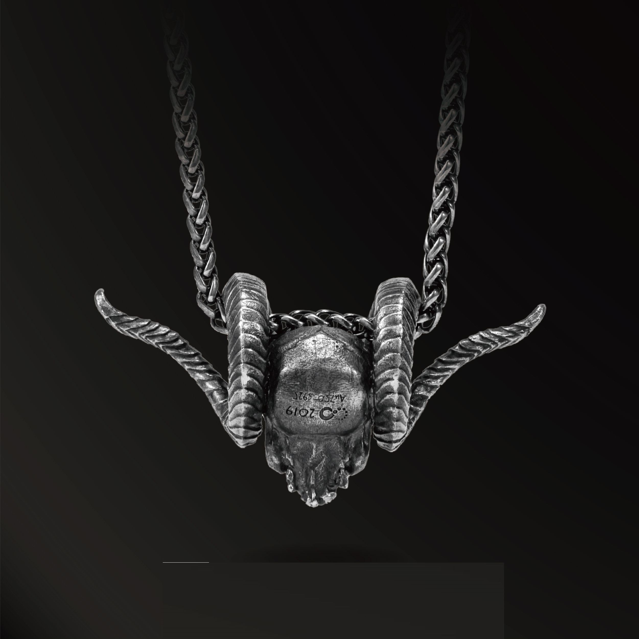 925 Silver Antique Pendant Inlaid With 18k Gold Punk Necklace - Image 5
