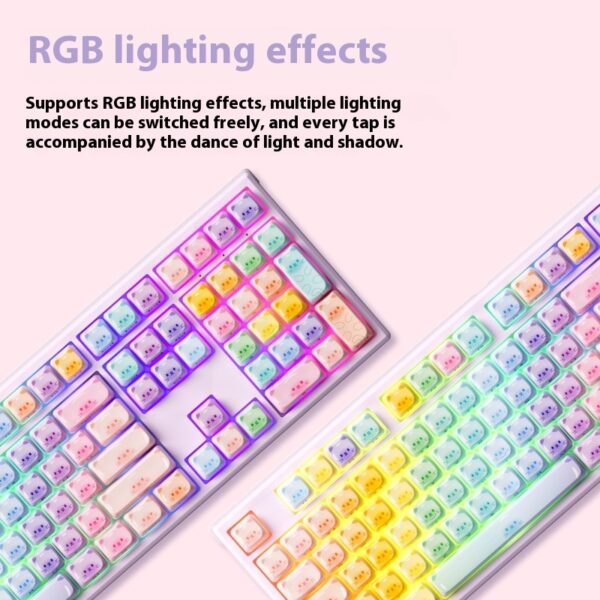 Colored Sugar Cat Mechanical Keyboard The Third Mock Examination Bluetooth - Image 2