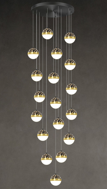 Nordic Luxury Luxury Villa Duplex Staircase Chandelier - Image 4