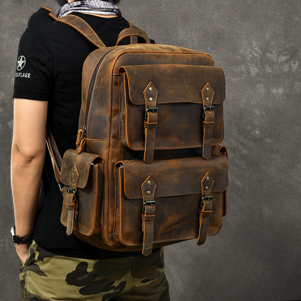 Crazy Horse Leather Backpack - Image 1