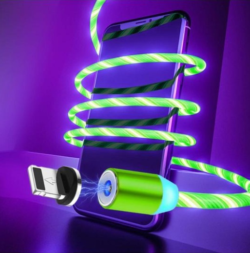 Compatible with Apple, Flowing Ligh Magnetic Streamer Data Line Cable for Iphone Android Typec - Image 26