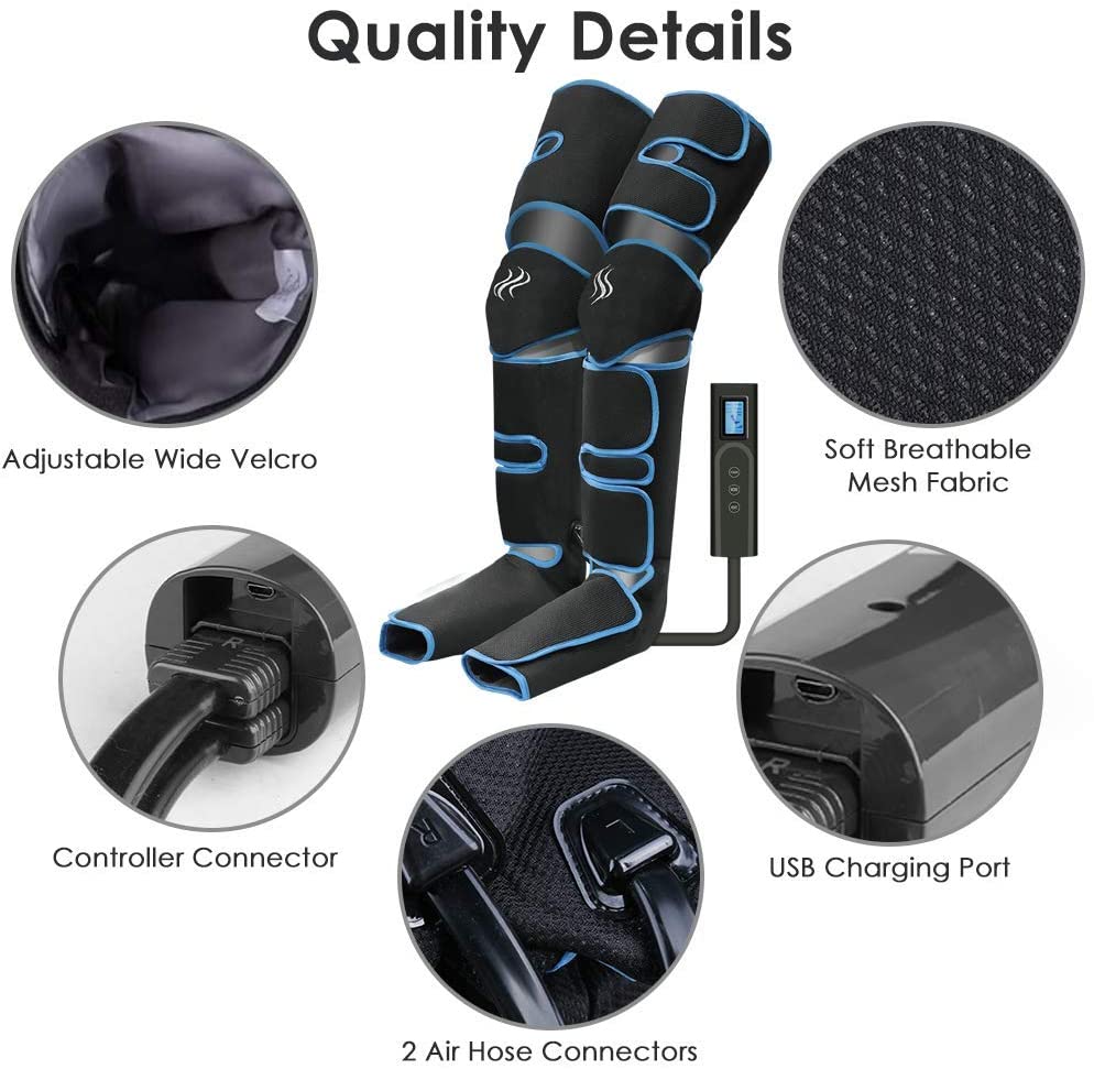 Leg Massager With Heat On Knee Cordless Air Compression For