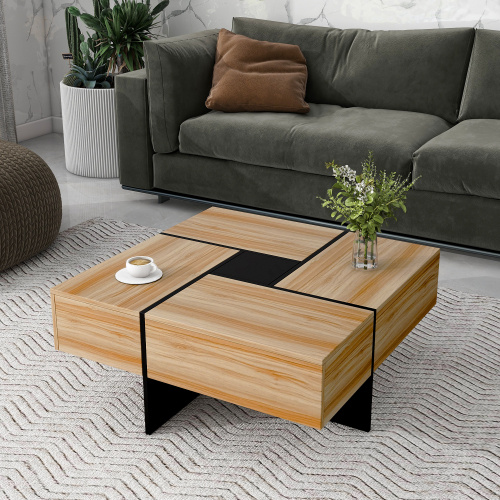 Unique Design Coffee Table With 4 Hidden Storage Compartments - Image 9