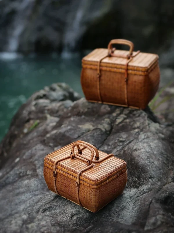 Handmade Bamboo Tea Ceremony Tea Person Carrying Bag Portable - Image 7