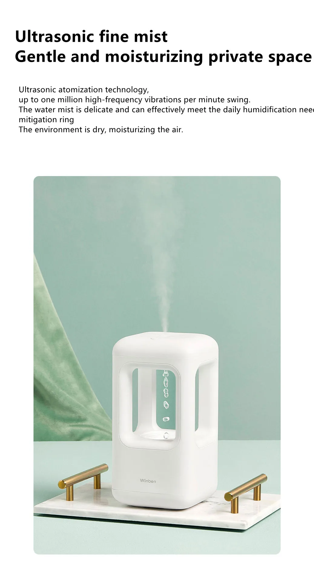 New Air Humidifier Home Quiet Bedroom Anti-Gravity Water Drop Humidifier Atmosphere Light - Image 12