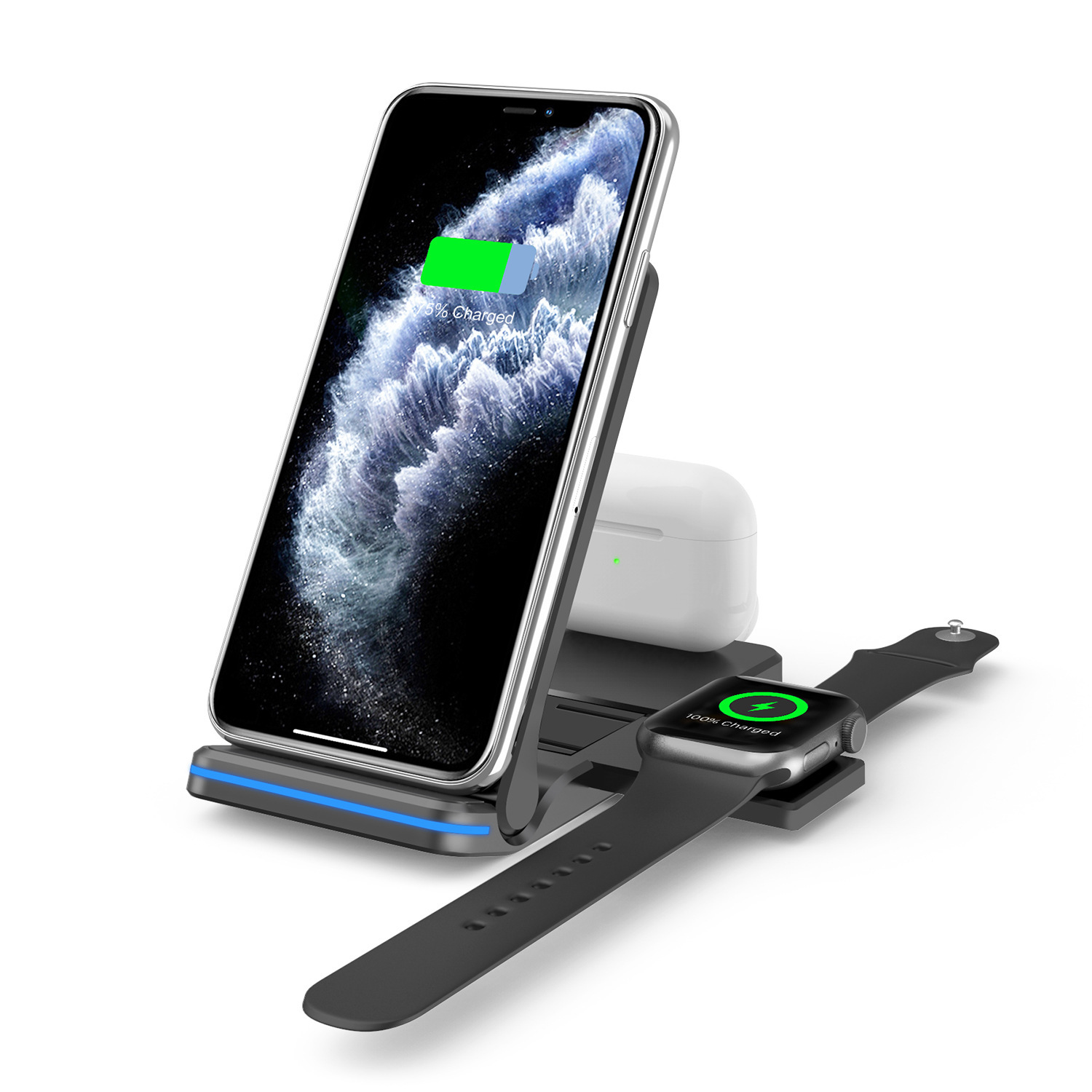 Portable Folding Wireless Charging Mobile Phone Desktop Support Frame - Image 6