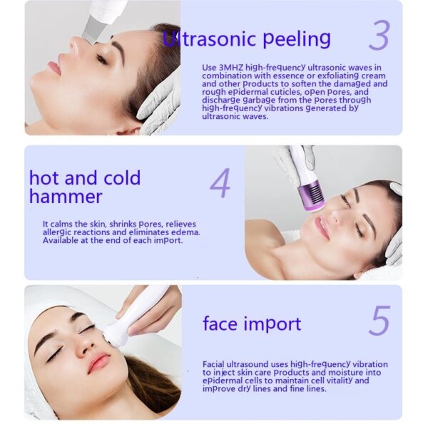 Six In One Hydrogen Oxygen Small Bubble Ultrasonic Induction Beauty Device - Image 6