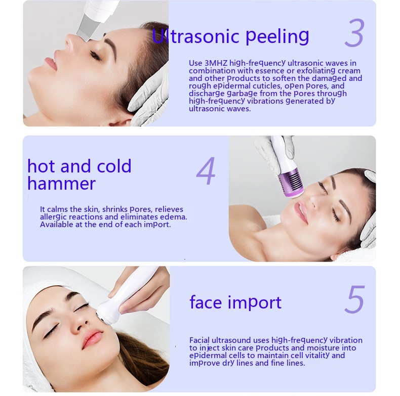 Six In One Hydrogen Oxygen Small Bubble Ultrasonic Induction Beauty Device - Image 6