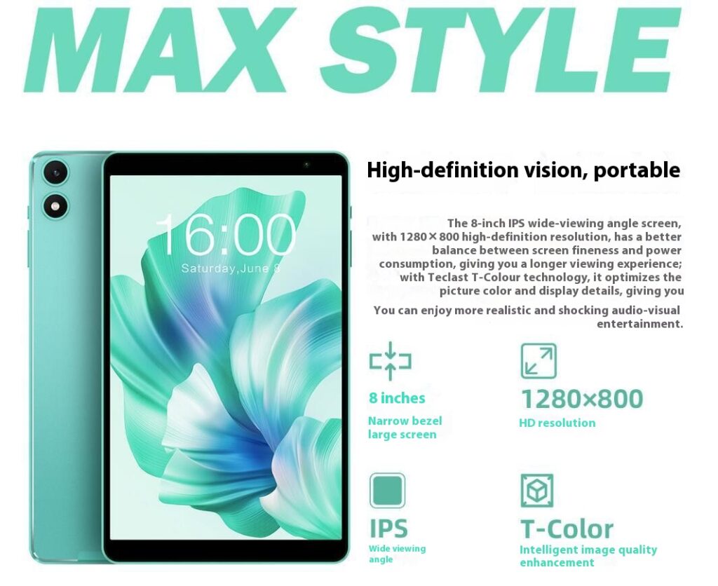 Android 13 Tablet 8-inch HD Eight-core Student 4GB 64GB