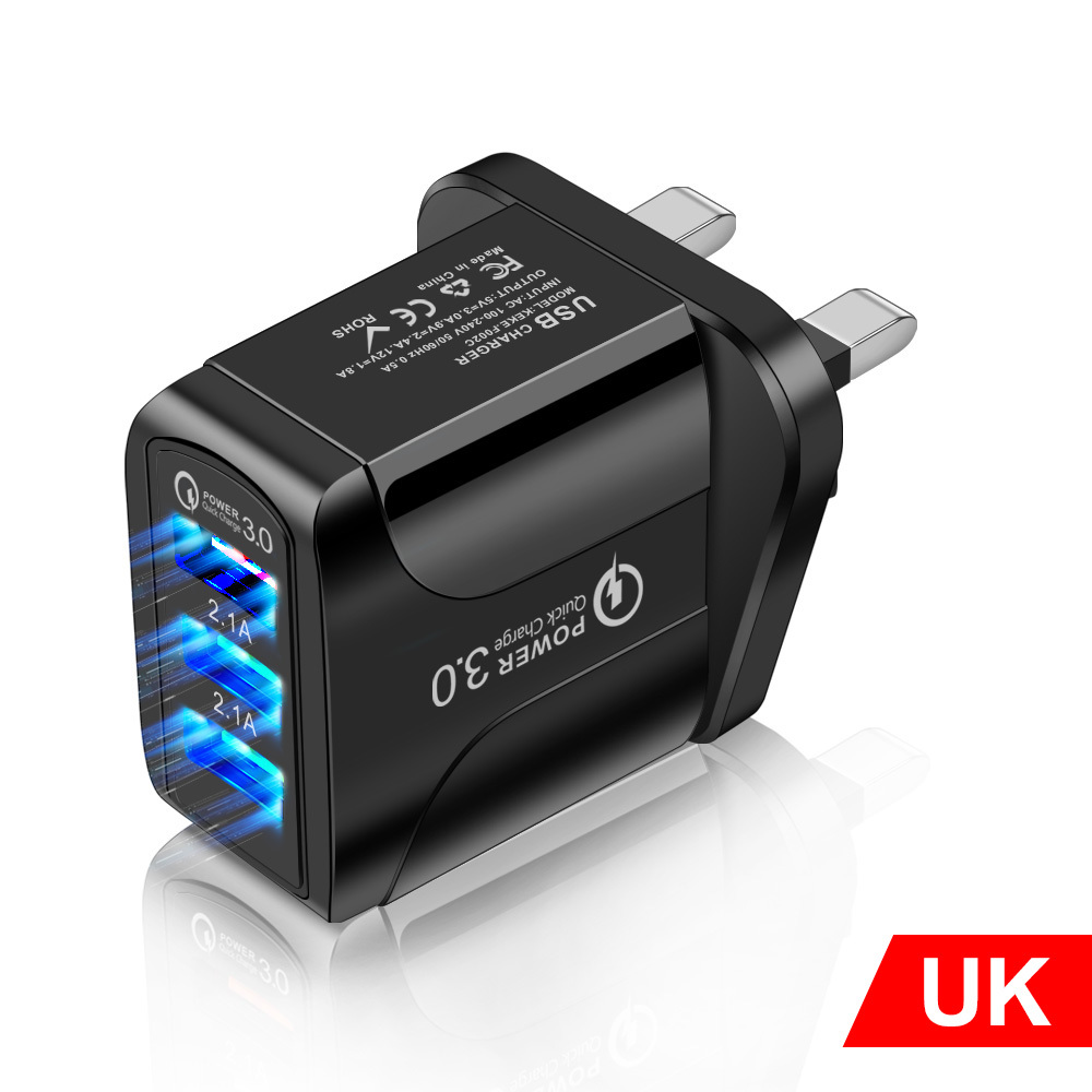 3usb mobile phone charger with blue LED - Image 9